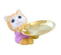 OAJABBGE Solution de stockage de clés fonctionnelle en forme de petit chaton Option clé en résine et compartiment à clés en fer pour un bureau