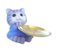 OAJABBGE Solution de stockage de clés fonctionnelle en forme de petit chaton Option clé en résine et compartiment à clés en fer pour un bureau