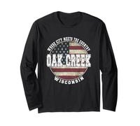 Oak Creek Wisconsin, Drapeau américain Vintage Manche Longue