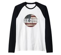 Oak Creek Wisconsin, Drapeau américain Vintage Manche Raglan