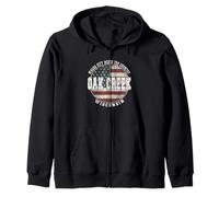 Oak Creek Wisconsin, Drapeau américain Vintage Sweat à Capuche