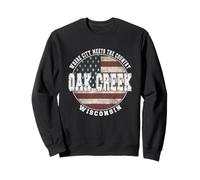 Oak Creek Wisconsin, Drapeau américain Vintage Sweatshirt