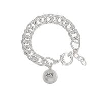 OAK & LUNA - Bracelet à breloques personnalisé en forme de sphère gravée avec option de zircone cubique - Argent sterling, vermeil or 18 carats - Cadeau délicat pour femme, elle - Bijoux personnalisés