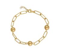 OAK & LUNA - Bracelet sphère design avec chaîne trombone en argent sterling 0,925 et vermeil doré - Bijoux pour femme - Cadeau délicat pour la fête des mères, Noël, anniversaire, Argent sterling, Pas