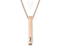OAK&LUNA - Collier avec barre pilier 3D personnalisable - Pendentif gravé avec nom personnalisé - Cadeau pour femme, elle, maman pour la fête des mères, Various, Argent sterling, Diamant créé