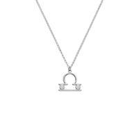 OAK & LUNA - Collier Sing Zodiac Sing - Pendentif signe astrologique moissanite sur chaîne rolo de 45,7 cm - Disponible en or vermeil 18 carats ou argent sterling, 18" Rolo Chain, Argent sterling, or