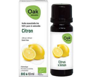 Oak Organic Citron Huile Essentielle 100% Pure Et Naturelle Flacon 10ml