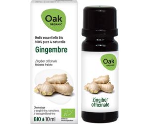 Oak Organic Gingembre Huile Essentielle 100% Pure Et Naturelle Flacon 10ml