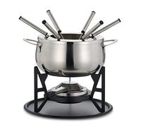 Oak & Steel - 10 Pièces Service à Fondue en Acier Inoxydable avec Coffret Cadeau - Chocolats, Bourguignonne, Fromage, Savoyarde & Viande