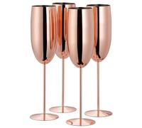 Oak & Steel - 4 Flûtes À Champagne En Acier Inoxydable, 285 Ml - Rose Gold Pack De Verres À Vin Pétillant