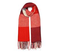 Oak & Tea Écharpe d'hiver chaude pour femme - Motif tartan - Toucher cachemire - Cadeau pour femme, Rouge, 200 x 60 cm