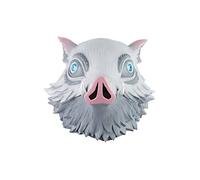 Oakamy Hashibira Inosuke Masque Cosplay Anime DSlayer Coiffe en Latex Halloween Noël Carnaval