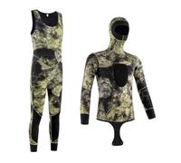 OAKBEEN Combinaison De Chasse Sous-Marine Camo 2 Pièces Combinaison Pectorale avec Capuche 3MM Unisex-Adultes Néoprène 3 millimètres Plongeon Snorkeling Plongée Sous-Marine