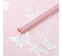 Oakbud Lot de 20 feuilles de papier cadeau étanche pour bouquet de fleuriste, loisirs créatifs, emballage cadeau ou boîte cadeau, 57 x 57 cm (rose)