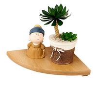 OAKERLAND Etagere d’Angle Flottante en Chêne Bois, Flottant Etagere d’Angle en Bois Rustique avec extrémité Arrondie de Bain Chambre à Coucher Salon Cuisine Bureau