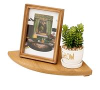 OAKERLAND Etagere d’Angle Flottante en Chêne Bois, Flottant Etagere d’Angle en Bois Rustique avec extrémité Arrondie de Bain Chambre à Coucher Salon Cuisine Bureau