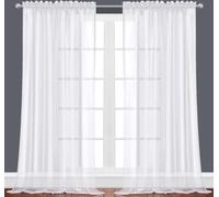 Oakias Lot de 2 Rideaux Blancs - 137 x 238 cm chacun - Fils Hauts et Luxueux