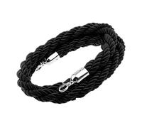 OAKJncjL Corde de barrière de File d'attente, Barrière de File d'attente en Corde Velours Rouge, contrôle des foules 7 Pieds avec Crochet argenté, 1 pièces(Black,10ft/305cm)