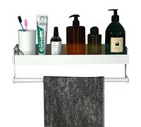 OAKJncjL Étagères de Salle de Bain, Support de Salle Bain sans perçage adhésif Blanc Support Mural Espace Aluminium for Cuisine et Bain-A_30CM(B,40CM)