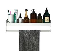 OAKJncjL Étagères de Salle de Bain, Support de Salle Bain sans perçage adhésif Blanc Support Mural Espace Aluminium for Cuisine et Bain-A_30CM(B,50CM)