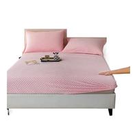 OAKJncjL Parure de lit Double, Drap-Housse en Velours uni, Couvre-Matelas d'hiver, sans taie d'oreiller, 1 pièce(Light Pink,198x203cm 1pc)