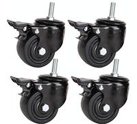 OAKJncjL roulettes pivotantes, Transport Silencieux en Nylon fileté M12, 2.5 Pouces/3 Pouces, capacité de Charge 800kg 1000kg, roulement 1 Tonne for Facto(3inch 4brake)