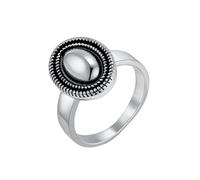 OAKKY 18MM Personnalité Vintage Brillant Uni Ovale Fleur en Forme de Bord Torsadé Chevalière Bague Homme Acier Inoxydable Alliance Argent Taille 54