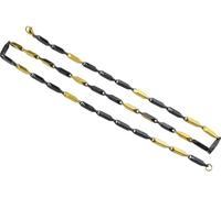 OAKKY 2/3MM Coupe Rhombique Chaîne Collier Unisex | Acier Inoxydable, Rétro Forme de Graines de Melon, Maillons en Bambou