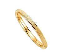 OAKKY 2MM Frotter Mariage Bande Bague Femme Acier Inoxydable Promettre Amour pour Toujours Or Taille 57