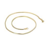 OAKKY 2mm Rétro Solide Flexible Serpent Rond Chaîne Collier Acier Inoxydable pour Hommes Femmes avec Fermoir Lobster Bijoux Hip Hop Or 19.6"