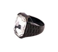 OAKKY Acier Inoxydable Bague Cachet Multicolore Gemme pour Homme Simple Tendance Statement Bande Mariage Noir Blanc Taille 65