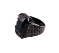 OAKKY Acier Inoxydable Bague Cachet Multicolore Gemme pour Homme Simple Tendance Statement Bande Mariage