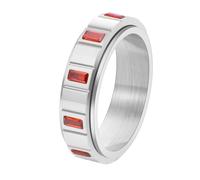 OAKKY Acier Inoxydable Bague Rotative pour Femme Coupe Rectangulaire Zircone Cubique Bande Éternité avec Fonction Spinner
