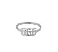 OAKKY Anneaux Réglables pour Femmes Acier Inoxydable Statement Unique Nombres d'Ange Anneau Ouvert Argent 666