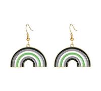 OAKKY Arc-En-Ciel Arche Boucles D'Oreilles Pour LGBTQ+ Pride Ton Or Demi-Cercle Dangles 6 Bandes Gay Pride Bijoux Tombantes Pour Défilé Pride L'Amour Est L'Amour Accessoires