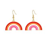 OAKKY Arc-En-Ciel Arche Boucles D'Oreilles Pour LGBTQ+ Pride Ton Or Demi-Cercle Dangles 6 Bandes Gay Pride Bijoux Tombantes Pour Défilé Pride L'Amour Est L'Amour Accessoires