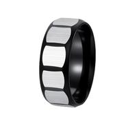 OAKKY Bague Acier Inoxydable Homme Mat Multi Facette Forme Géométrique Simple Trend Retro Exquis Hip Hop Festival Mariage Noir Taille 57
