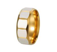 OAKKY Bague Acier Inoxydable Homme Mat Multi Facette Forme Géométrique Simple Trend Retro Exquis Hip Hop Festival Mariage Or Taille 57