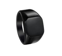 OAKKY Bague Acier Inoxydable Men's Simple Carré Multi Couleur Pierre Rétro Trend Mariage Pierre Noire Taille 68
