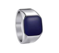 OAKKY Bague Acier Inoxydable Men's Simple Carré Multi Couleur Pierre Rétro Trend Mariage Pierre Violette Argent Taille 62