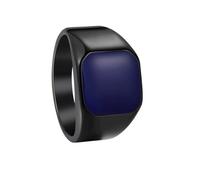 OAKKY Bague Acier Inoxydable Men's Simple Carré Multi Couleur Pierre Rétro Trend Mariage Pierre Violette Noir Taille 68