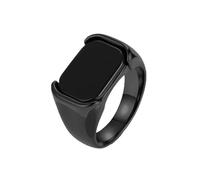 OAKKY Bague Acier Inoxydable Men's Simple Poli Noir Pierre Trend Personnalité Tempérament Mariage Noir Taille 70