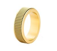 OAKKY Bague Acier Inoxydable Unisex Rotatif 8MM Amulette Outdoor Retro Nouveauté Trend Festival Mariage Or Taille 62