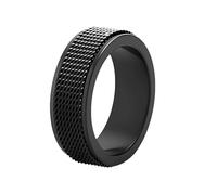 OAKKY Bague Acier Inoxydable Unisex Rotatif 8MM Amulette Outdoor Retro Nouveauté Trend Festival Mariage Noir Taille 52
