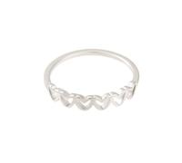 OAKKY Bague Cœur Creux Continu pour Femmes Acier Inoxydable Doux Bijou Minimaliste Argent Taille 65