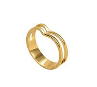OAKKY Bague Cœur Empilable pour Hommes Femmes Design Openwork Audacieux Acier Inoxydable Moderne Minimaliste Anniversaire Amour Bijou Or Taille 62