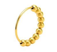 OAKKY Bague Rotatif Perlé En Relief Pour Femmes Or Taille 52