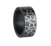 OAKKY Bijoux Acier Inoxydable Minimaliste Fissuré Bague Homme Personnalité Hip Hop Rétro 10MM Diplôme Mariage Bague Argent Antique Taille 70