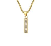 OAKKY Bijoux Rétro Zircon Chiffres Porte-Bonheur Hip Hop Rue Personnalité Tendance Basket Chiffres 0-9 Talisman Colliers Or 1 Pas de Chaîne