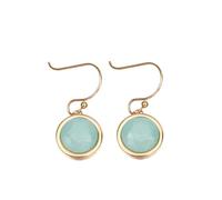 OAKKY Boutons d'Oreilles Zircon à Facettes pour Femme Rond Or Acier Inoxydable French Chic Clous d'Oreille Vert